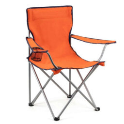 1 X Camping Chair Folding Adult Orange Seat Fishing Deck Beach Garden & Case