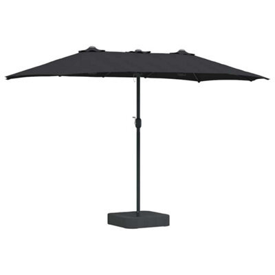 Berkfield Modern Garden Parasol Black 385 X 209 X 244 Cm Fabric - image 1