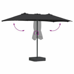 Berkfield Modern Garden Parasol Black 385 X 209 X 244 Cm Fabric - thumbnail 8