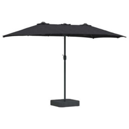 Berkfield Modern Garden Parasol Black 385 X 209 X 244 Cm Fabric