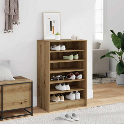 Vidaxl Shoe Cabinet Artisan Oak 60X35X92 Cm Engineered Wood - image 1