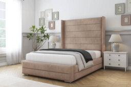 "Sloomy Sterling Mink Naples Bed Frame With Mattress With 50""  Upholstered Wingback Headboard 3' Single" - thumbnail 2