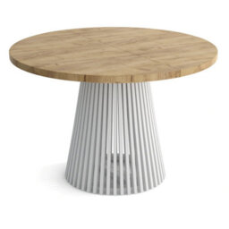 Heze Furniture Ruston Extending Dining Table Scandinavian Style - Gold Craft Oak / White - thumbnail 2