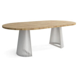 Heze Furniture Ruston Extending Dining Table Scandinavian Style - Gold Craft Oak / White - thumbnail 3
