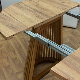 Heze Furniture Ruston Extending Dining Table Scandinavian Style - Gold Craft Oak / White - thumbnail 6