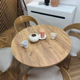 Heze Furniture Ruston Extending Dining Table Scandinavian Style - Gold Craft Oak / White - thumbnail 5