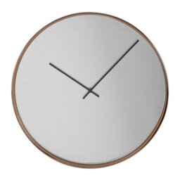 Orsina Mirror Face Wall Clock, Slim Rose Gold Case With Reflective Dial & Black Hands, Analogue Clock For Bedroom - thumbnail 2