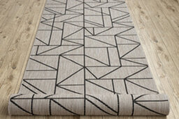 RugsX Runner Sizal Floorlux Design 20605 Triangles, Geometric Silver / Black  70X100 Cm - thumbnail 5
