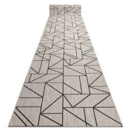 RugsX Runner Sizal Floorlux Design 20605 Triangles, Geometric Silver / Black  70X100 Cm - thumbnail 4