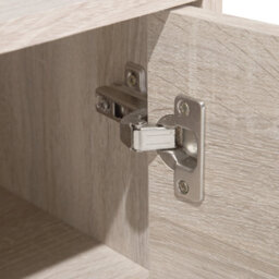 Beliani Tv Stand Light Brown Grey For Up To 78 Inch Tv, 2 Cabinets, W180 X D40 X H60 Cm - thumbnail 8