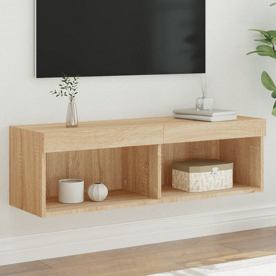Berkfield Tv Cabinet With Led Lights Sonoma Oak 100X30X30 Cm - image 1