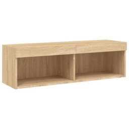 Berkfield Tv Cabinet With Led Lights Sonoma Oak 100X30X30 Cm - thumbnail 9