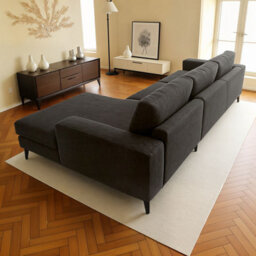 Abakus Direct Venice Corner Sofa In Graphite Right Facing With Deep Seats And Extra-Wide Padded Arms - thumbnail 6