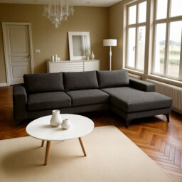 Abakus Direct Venice Corner Sofa In Graphite Right Facing With Deep Seats And Extra-Wide Padded Arms - thumbnail 2
