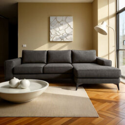 Abakus Direct Venice Corner Sofa In Graphite Right Facing With Deep Seats And Extra-Wide Padded Arms - thumbnail 7