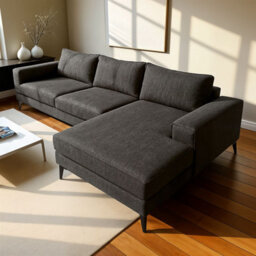 Abakus Direct Venice Corner Sofa In Graphite Right Facing With Deep Seats And Extra-Wide Padded Arms - thumbnail 4
