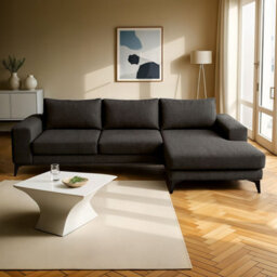 Abakus Direct Venice Corner Sofa In Graphite Right Facing With Deep Seats And Extra-Wide Padded Arms - thumbnail 1