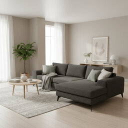 Abakus Direct Venice Corner Sofa In Graphite Right Facing With Deep Seats And Extra-Wide Padded Arms - thumbnail 9
