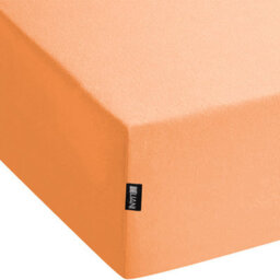 Beliani Fitted Sheet Janbu 160 X 200 Cm Cotton Orange - thumbnail 4