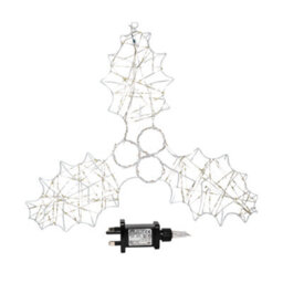 Samuel Alexander 46Cm Light Up Holly With Berries Christmas Silhouette With Red And Green Leds - thumbnail 8