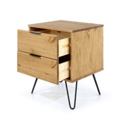 Core Products Augusta Industrial Design 2 Drawer Pine Bedside Table With Drawers H57.0Cm X W45.0Cm X D39.5Cm - thumbnail 4