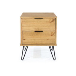 Core Products Augusta Industrial Design 2 Drawer Pine Bedside Table With Drawers H57.0Cm X W45.0Cm X D39.5Cm - thumbnail 2