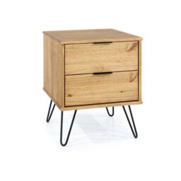 Core Products Augusta Industrial Design 2 Drawer Pine Bedside Table With Drawers H57.0Cm X W45.0Cm X D39.5Cm - thumbnail 3