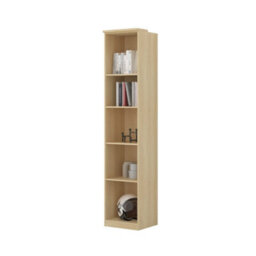 Arte Terra 87 Bookcase 45Cm In Oak Lindberg, Tall Slim Bedroom Bookcase With 5 Adjustable Shelves - thumbnail 3