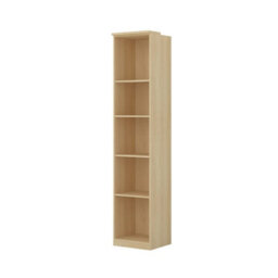 Arte Terra 87 Bookcase 45Cm In Oak Lindberg, Tall Slim Bedroom Bookcase With 5 Adjustable Shelves - thumbnail 2