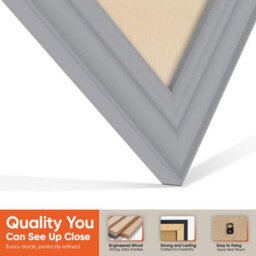 "AK Frames 25X17"" Silver Classic Vinyl Record Frame With Ivory Mount For 12 Inch Lp Cover & Disc - Overlapped Design" - thumbnail 3