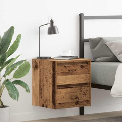 Berkfield Wall-Mounted Bedside Cabinets 2 Pcs Old Wood 38X34X40 Cm - image 1
