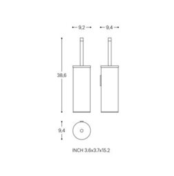 Cosmic Toilet Brush, Wall-Mounted, Glossy Stainless Steel, Logic Collection - thumbnail 6