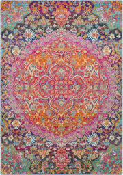Livabliss Harput-Vintage Orange Blue Grey Burgundy Traditional Boho Living Dining Bedroom Rug 200 X 275 Cm Easy Care, Non Shedding - thumbnail 2