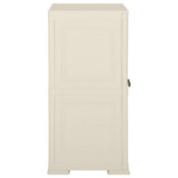 Berkfield Plastic Cabinet 79X43X85.5 Cm Wood Design Cream - thumbnail 3
