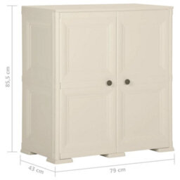 Berkfield Plastic Cabinet 79X43X85.5 Cm Wood Design Cream - thumbnail 8