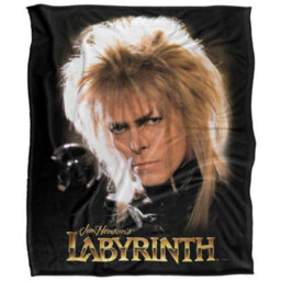 Labyrinth Crystal Ball Silky Jareth The Goblin King Supersoft Blanket Black (One Size)