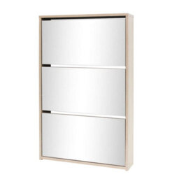 Berkfield Shoe Cabinet 3-Layer Mirror Oak 63X17X102.5 Cm - thumbnail 2
