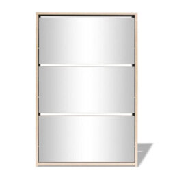 Berkfield Shoe Cabinet 3-Layer Mirror Oak 63X17X102.5 Cm - thumbnail 3