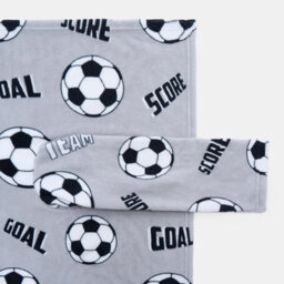 OHS Football Fleece Blanket With Sleeves Wearable Supersoft Cosy Warm Throw, Grey - thumbnail 4
