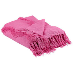 Beliani Blanket Khari Cotton 125 X 150 Cm Pink - thumbnail 1