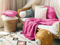 Beliani Blanket Khari Cotton 125 X 150 Cm Pink - thumbnail 2