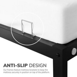House Of Home King Bed Frame Extra Strong Platform Black Metal Frame Bedroom Easy Build - thumbnail 5