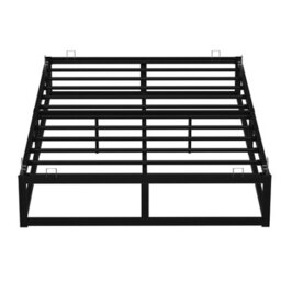 House Of Home King Bed Frame Extra Strong Platform Black Metal Frame Bedroom Easy Build - thumbnail 6