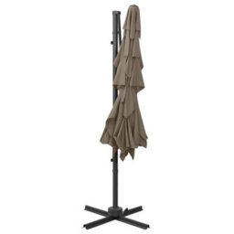Walplus 4-Tier Garden Parasol With Aluminium Pole Taupe 250X250 Cm - thumbnail 4