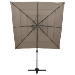 Walplus 4-Tier Garden Parasol With Aluminium Pole Taupe 250X250 Cm - thumbnail 2