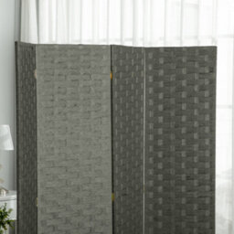 Homcom 4 Panel Folding Room Dividers For Wall, Privacy Screen Panels, Grey - thumbnail 9