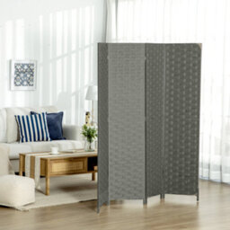 Homcom 4 Panel Folding Room Dividers For Wall, Privacy Screen Panels, Grey