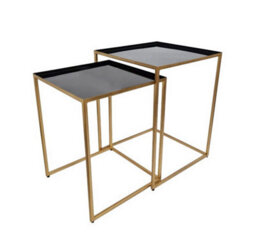 Aspect Furniture Myla Metal Nest Of 2 Table, Gold/black - thumbnail 6