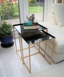 Aspect Furniture Myla Metal Nest Of 2 Table, Gold/black - thumbnail 2