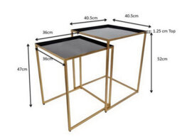 Aspect Furniture Myla Metal Nest Of 2 Table, Gold/black - thumbnail 7